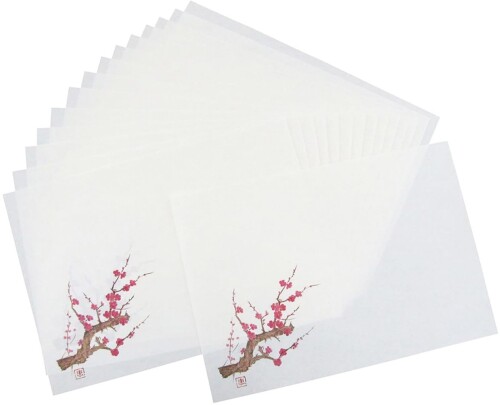 下村企販 和紙風 ランチョンマット寒梅 15枚 テーブルマット 38×26.5cm 梅 雲竜模様 和風 迎春 おせち..