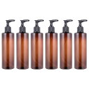 Frcolor ポンプ瓶 250ml ポンプボトル 茶色 遮光瓶 PET製 ドロップポンプ シャンプーボトル ハンドソープ 詰替え容器 6本セット(ランダムポン...