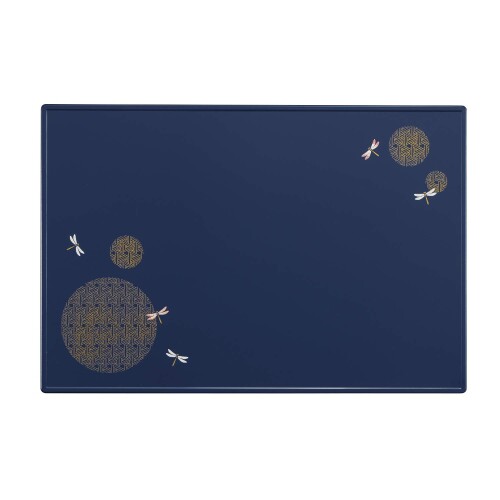 宮本産業 皿 とんぼ 長角 プレート 紺 約39cm