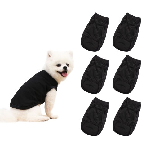 HACRAHO 犬用シャツの空白の服, 6 PCS昇華ブランクドッグシャツ 通気性 中型大型犬ペット用ドッグブランクサマーベストシャツ, Xl
