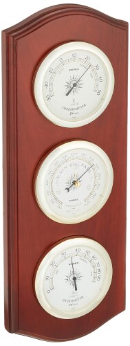 エンペックス気象計 温度湿度計 ウェザーガイド気象計 壁掛け用 日本製 ブラウン BM-716 42.5x16x4cm