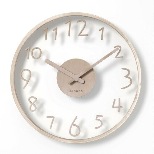 ガラスの木 オリジナル時計「ナチュラル」 壁掛け時計 無音 ガラス 30×30×4.5cm 458g軽量 木目 寝室 リビング オフィス 北欧(3)