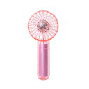 Life on Products ミニクリアファン LEDライト付 ピンク ハンディファン ハンズフリーファン 小型扇風機 携帯扇風機 手持ち扇風機 ギフト プレゼント ライブ LCAF002