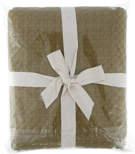 不二貿易 タオルケット ブランケット 縦130×横170×厚さ0.3cm グリーン ワッフル素材 スローケット サーケル 15644 [3]