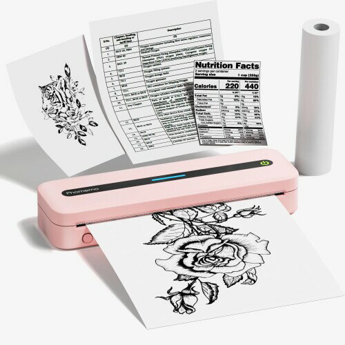 Phomemo M832ポータブルサーマルプリンタ、A4感熱紙対応、インクレスワイヤレスモバイルトラベルプリン..