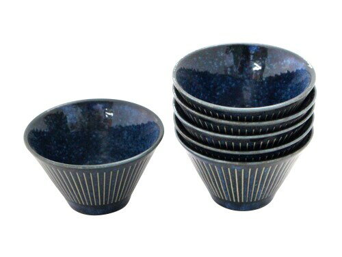 キャッスルエンタープライズ 古民家カフェシリーズ 素材と料理を引き立てる 色釉撥水十草 海碧 6個セット 直径9.5cm×高さ5.8cm