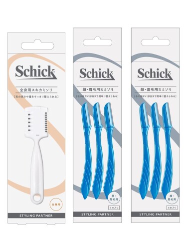 Schick(シック)全身用 スキカミソリ(1本入) ×1個 / 顔・眉毛用 カミソリ(3本入) ×2個 メンズ Lディスポ