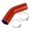 X AUTOHAUX シリコンホース シリコンチューブ エルボ45度 汎用品 4層強化 耐圧力 耐久 耐熱ホース 耐寒 耐油ホース エアダクトホース レッド 長...