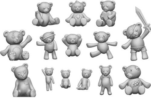 グリーンスタッフワールド ジオラマアクセサリー テディベア ぬいぐるみセット ミニチュア用アクセサリ..