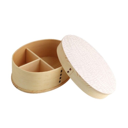 j-kitchens 曲げわっぱ 弁当箱 18.5cm × 12.5cm × 6.8cm 700ml ウレタンコーティング/絵：蒔絵調紀州加工 Current model(3)