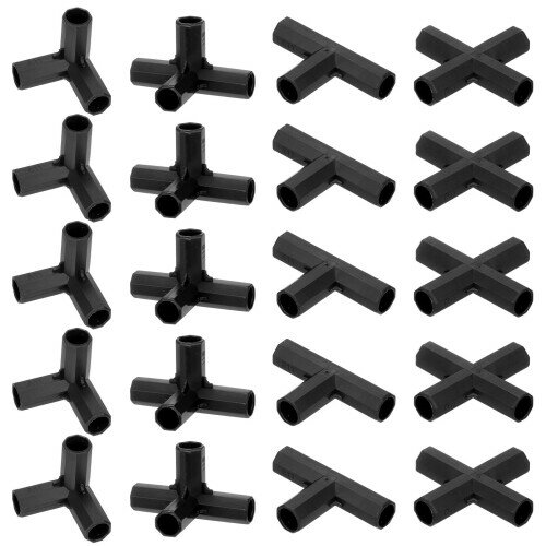 M METERXITY 20個11mm温室フレームビルディングコネクタ 4種類のパイプフィッティング ブドウのトレリ..