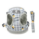 MILASIC 犬 猫 リード付きハーネス グレー Sサイズ 散歩 ベスト型 小型件 中型犬 超小型犬 ハーネスリードセット 胴輪 散歩用品 災害時 緊急時 お...