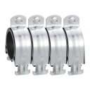 Edinstry パイプストラップ リジッドパイプストラップ 4個 DN40A(48-50mm) テンションチューブクリップクランプ ブラケット チューブハンガー パイプクランプ 固定用フック 亜鉛メッキ P型