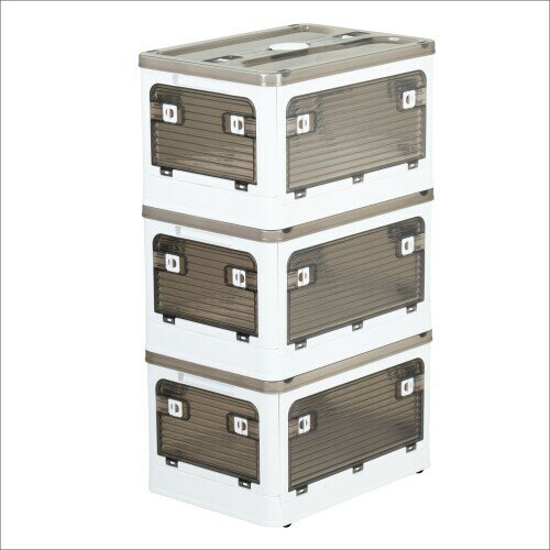 折りたたみ式収納ボックス Sサイズ ホワイト 蓋付き 積み重ね 全方向から取り出せる 収納ケース 収納 ..