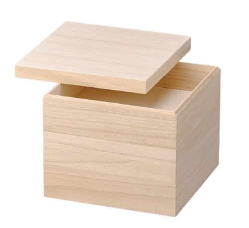 J-kitchens 日本製 重箱 3段 木製 6.5寸 桐福籠 重白木 20.3cm x 20.3cm x 17.6cm