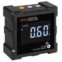 eSynic デジタル角度計 レベルバブル付き 4測定単位 アングルメーター レベルボックス 水平器 IP42防水 レベルボックス 分度器 水平器 アングルファインダー ABSシェル 磁気ベース付き VA LCD
