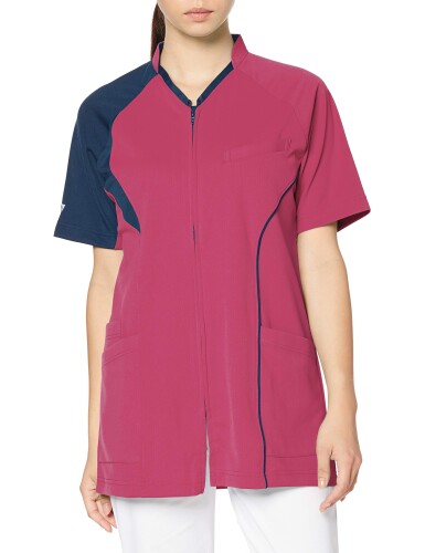 (ヨネックス) キラク 汗を吸ってすぐ乾く ストレッチ素材でよく伸びる軽量前開きスクラブ CY832 16バーガンディー 日本 LL (日本サイズ2L相当)