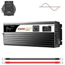 正弦波dc-acコンバーター 24v 正弦波 50 60切り替え 瞬間最大6000W,カーインバーター,AC コンセント×2 非常電源・に 防災 太陽光発電 L...