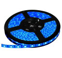 Parishop LEDテープライト 24V 防水 5メートル 3チップ SMD5050 300連 白ベース 正面発光 切断可能 (ブルー)
