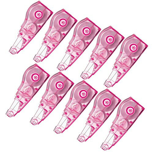 プラス 修正テープ ホワイパーMR 交換テープ 4.2mm×6m ピンク 10個 43-928×10