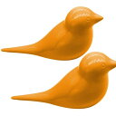 Umora 壁掛け フック ハンガー ネジ付き 高耐荷重 鳥型 インテリア 装飾 2個セット(イエロー)