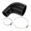 X AUTOHAUX 内径51mm-90mm 長さ102mm エルボー 90度 ブラック シリコンホース クーラント インタークーラーパイプ シリコンチューブ ターボ インテークパイプ ラジェーターホース 耐熱ホース 4(2)