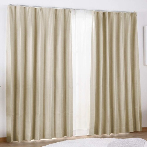 シーフィールド 完全遮光 断熱 防音 コーディング カーテン 幅200×178cm丈：1枚 ベージュ HZ-KS-N