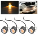Aoling イーガルアイ 12V 大玉 LED 車 LED牛目 20MM デイライト スポットライト 車 イーグルアイ 黄色 明るい ステー挟む式 ミラーマウ...