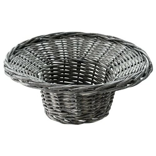 ヘッズ バスケット 直径25(11.5)×10.5cm M シャビーグレー 4個 ラウンド トレイ 柳 フラワーアレンジメ..