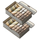 e_item 下着収納ボックス 下着収納ケース 折り畳み 仕切り 防塵 通気 無臭 下着 収納 衣類収納 ブラジャー 収納ケース 靴下 下着 一式収納 引き出し 17仕切り 2個セット