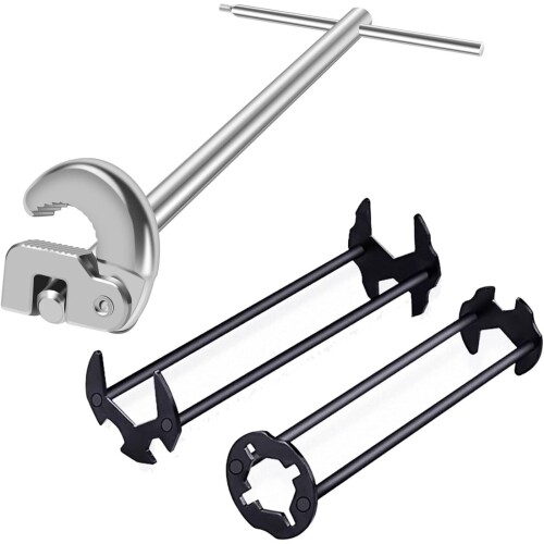 Life2キク蛇口交換レンチ 水栓レンチ 工具セット 3点セット 多機能 ラチェットレンチ 配管工具 シンク下作業 キッチン 水道修理 DIY 水栓工具