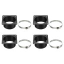 PATIKIL 76.2 mm ダクトコネクタフランジ 4個 乾燥機通気壁プレート 正方形-丸型ストレート クランプ付き 暖房 冷房 換気扇用 黒