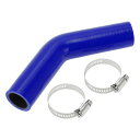 X AUTOHAUX 内径28mm 長さ102mm 45度 ブルー ブラック 車用シリコンホース シリコンチューブ インタークーラー ターボ インテークパイプ ...