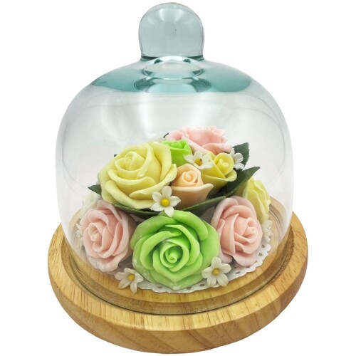 キューフラ(Q-FLA) 造花 ドーム ライトローズ ライト ミックス プレゼント ギフト お祝い Q-M6-L