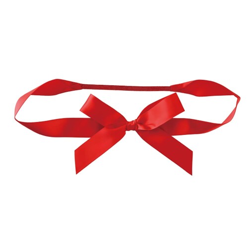 ヘッズ ゴムタッグ モチーフ：W160×H110mm/リボン：全長660mm M レッド 10個 サテンリボン ラッピング..