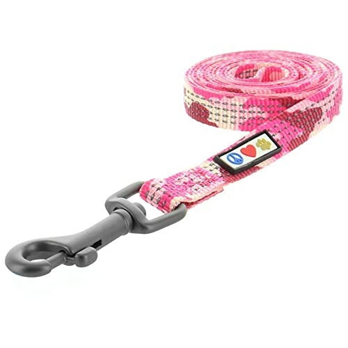 Pawtitas Reflective Leash XS/S Pink Camo 1.2M ペット子犬の鎖反射犬の鎖快適なハンドル高反射性の糸頑丈な犬の訓練の鎖6フィートの犬の鎖または4フィートの犬の鎖として利用できる 特大/小