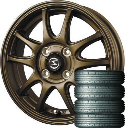 S-HOLD S-5V (14×4.5J 4-100 +45) マットブロンズ + ROADSTONE(ロードストーン) Eurovis HP02 155/65R14