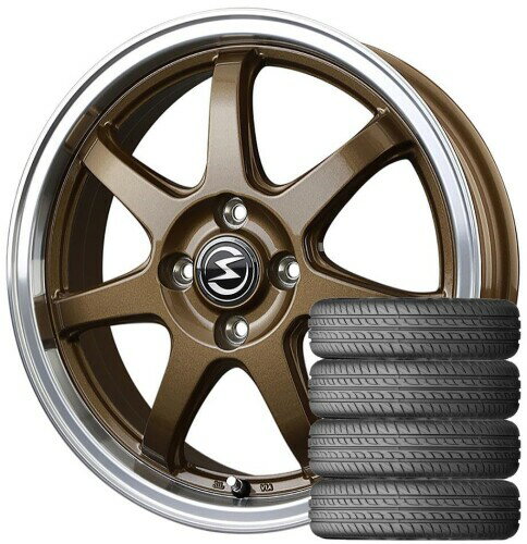 S-HOLD S-7S (15×4.5J 4-100 +45) ブロンズ/リムポリッシュ + NEXEN(ネクセン) N priz SH9J 165/55R15