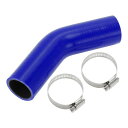 X AUTOHAUX 内径38mm 長さ102mm 45度 ブルー ブラック 車用シリコンホース シリコンチューブ インタークーラー ターボ インテークパイプ ...