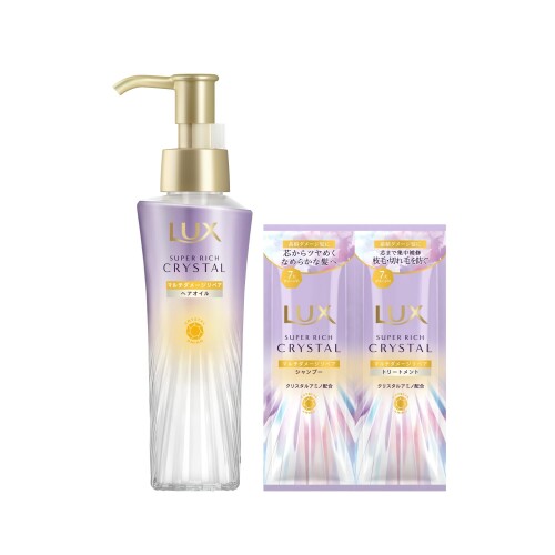 LUX (ラックス) スーパーリッチクリスタル マルチダメージリペア 洗い流さないトリートメント ヘアオイル 本体 90ml サシェ付き