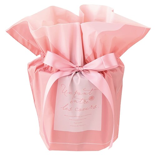 ヘッズ ギフトバッグ 46×30×14cm L シルキーピンク 10枚 リボン付 鉢 ポットカバー 鉢用 HEADS SIP-RIP6