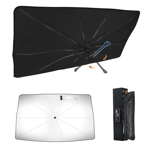 新型 スズキ ハスラー MR52S/MR92S型 2代目 専用 傘型サンシェード 車種専用設計 360°回転可能 遮光 断熱UVカット フロントガラス用 10本骨グラスファイバー ワンタッチ収納 取付簡単 収納袋