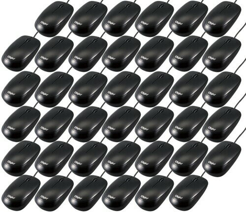 ナカバヤシ(Nakabayashi) Digio2 簡単・楽々 光学式3ボタンマウス 40台セット ブラック 45022