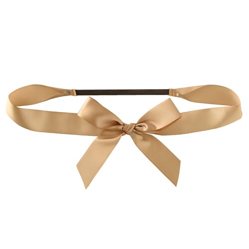 ヘッズ ゴムタッグ モチーフ：W160×H110mm/リボン：全長660mm M ゴールド 10個 サテンリボン ラッピン..
