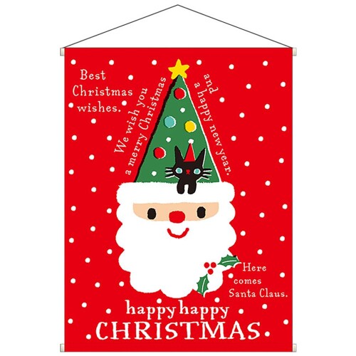 ヘッズ 日本製 店舗装飾 60×80cm レッド 1枚 クリスマスツリー サンタ タペストリー HEADS XTS-TA1