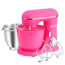 Kitchen in the box スタンドミキサー 4.5L+5Lダブルボウル 大容量 卓上ミキサー 10段階スピード調節 3種類アタッチメント付き 家庭用 業務用 こねる/混ぜる/泡立てる ローズ