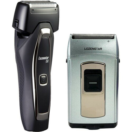 ロゼンスター シェーバー 水洗いポケそり 2枚刃 乾電池式 WET剃り可能 超小型 + 電気シェーバー 2枚刃 ..