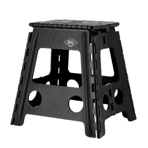 (ファンシー) bzl-16-bl 折りたたみ椅子 コンパクト アウトドア 踏み台 高さ39cm ブラック スツール 耐荷重150kg おしゃれ 折り畳み キャンプ ガーデニング バーベキュー(ブラック39cm)