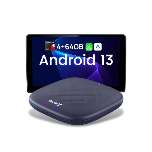CarlinKit Tbox Plus Android13.0システム 4 64GB ワイヤレスCarPlay/Android Autoアダプター Youtube等の動画視聴可能 TF/SIMカード対応 4G-LTE 純正で有線のカープレイ搭載車両に対応 快適化 内蔵GPS デュアル