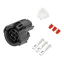 INFINAUTO 3 ピン 防水 コネクタ プラグ 2mm シリーズ フィーメール ワイヤー ターミナル コネクタ ホンダに対応 フィット CR-V XR-V プラスチック 銅 グレー 1 セット。